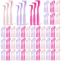 Ferrochef 120 Pcs Bulk Tick Removal Tool for Pet Stores Plastic Tick Remover Quick Puller Removal Grabber for Pet Dog Cat Human, 3 Sizes(Rose Red,Pink,Purple)
