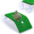 Keedolla Small Turtle Basking Platform Simulation Grass Turtle Ramp, Turtle Resting Basking Dock Floating Décor for Aqua