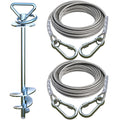 Dog Tie Out Cable and Stake for Camping,with 2x20FT Heavy Duty Cables(up to 200lbs),360°Swivel Dog Run Anchor- No Tangle,Dog Runner for Yard -Ideal for Outdoor Camping