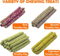 Sofier 32Pcs Timothy Hay Sticks 320g for Rabbit, Guinea Pig, Hamster - Natural Handmade Treats and Chews for Teeth - Chi