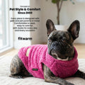 Fitwarm 2 Pack Striped Fleece Dog Sweater, Warm Winter Dog Clothes for Small Dogs Girl, Fuzzy Turtleneck Pet Outfit, Doggy Pullover Jumper, Rose Pink, White, Light Pink, Small