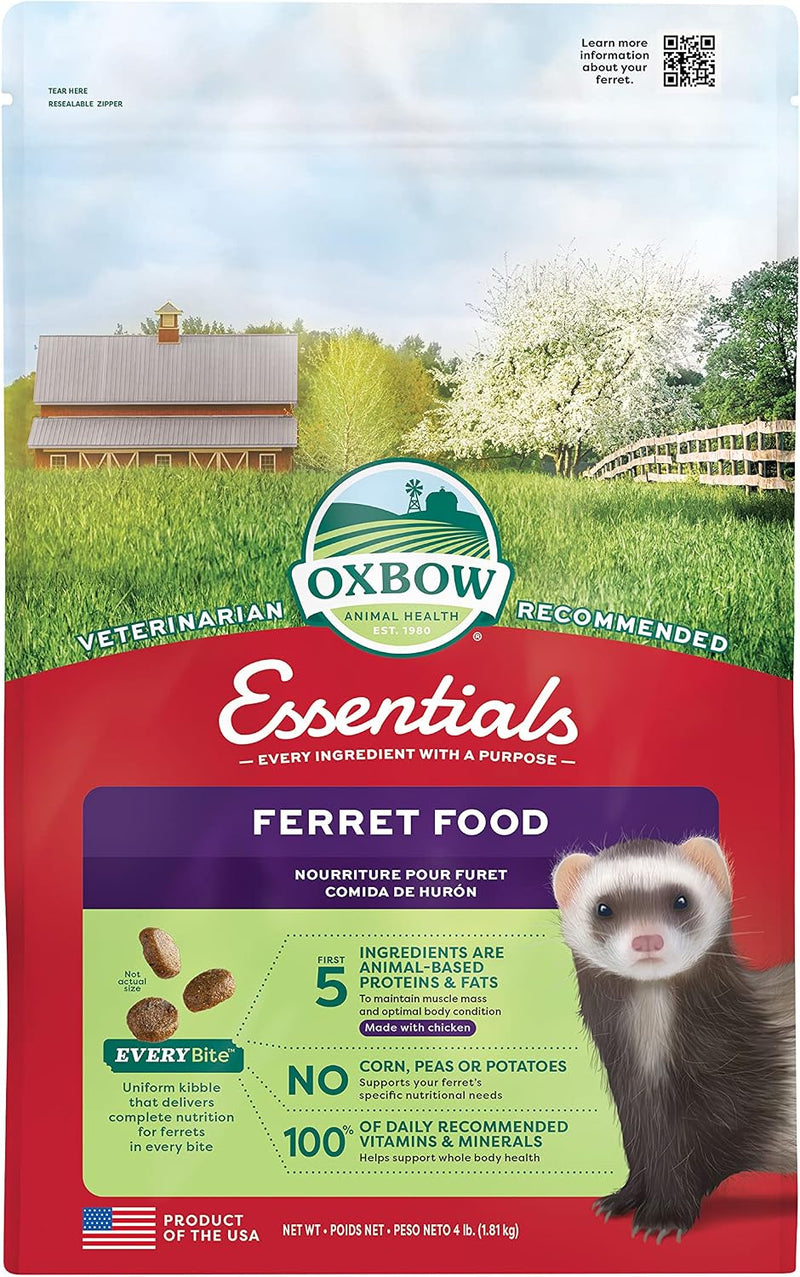Oxbow Essentials Ferret Food, Rich in Animal-Based Protein & Fat, 4 lb