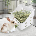 kathson Rabbit Hay Feeder Small Hay Manger Less Wasted Grass Holder Rack Food Dispenser Small Animal Plastic Bowl for Ra