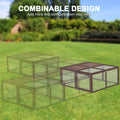 Portable Chicken Coop Run, Folding Rabbit Hutch, Brown
