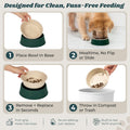 50-Pack 28oz Disposable Pet Bowls with Food-Grade Silicone Base – Biodegradable, Hygienic Feeding System for Dogs & Cats
