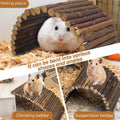 PIVBY Hamster Bridge Wooden Mouse Ladder Natural Rat Chew Rodents Toys for Chinchillas Guinea Pigs Hamster Mouse Rat Sma