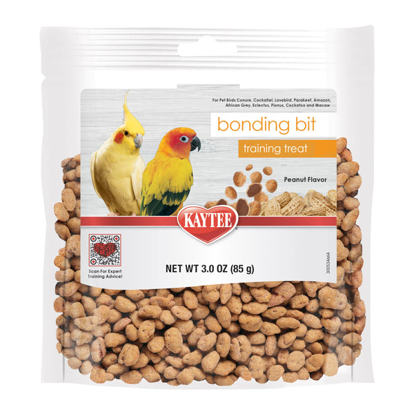 Kaytee Pet Bird Bonding Bits Training Treat for Conures, Cockatiels, Lovebirds, Parakeets, Amazons, African Greys, Ecletus, Pionus, Cockatoos and Macaws, 3 oz
