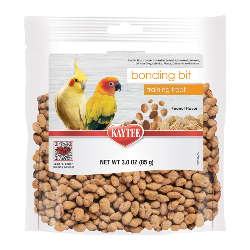 Kaytee Pet Bird Bonding Bits Training Treat for Conures, Cockatiels, Lovebirds, Parakeets, Amazons, African Greys, Ecletus, Pionus, Cockatoos and Macaws, 3 oz