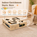 Cat Nail Scratch Puzzle Enrichment Box, Nail File Box with Flip-Top Lid