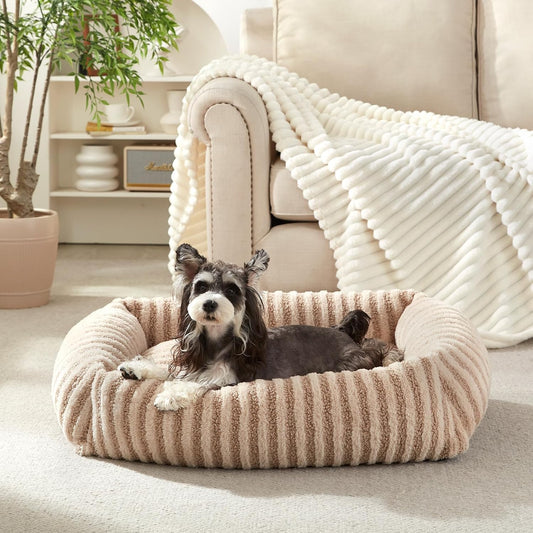 MIXJOY Dog Beds for Small Dogs Cats, Washable Dog Bed with Removable Cover, Soft Calming Cat Bed for Indoor Cats, Rectan