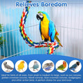 Colorful Bird Rope Perch Stand, Birdcage Swing Spiral Toys, Bird Climbing Standing Bungee Rope Perches Chew Toys Cage Accessories for Cockatiels Parrots Birds (15.7 inch /40 cm)