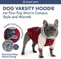 Spark Paws Varsity Dog Jacket - Dog Hoodie Winter Coat for Small Large Dogs