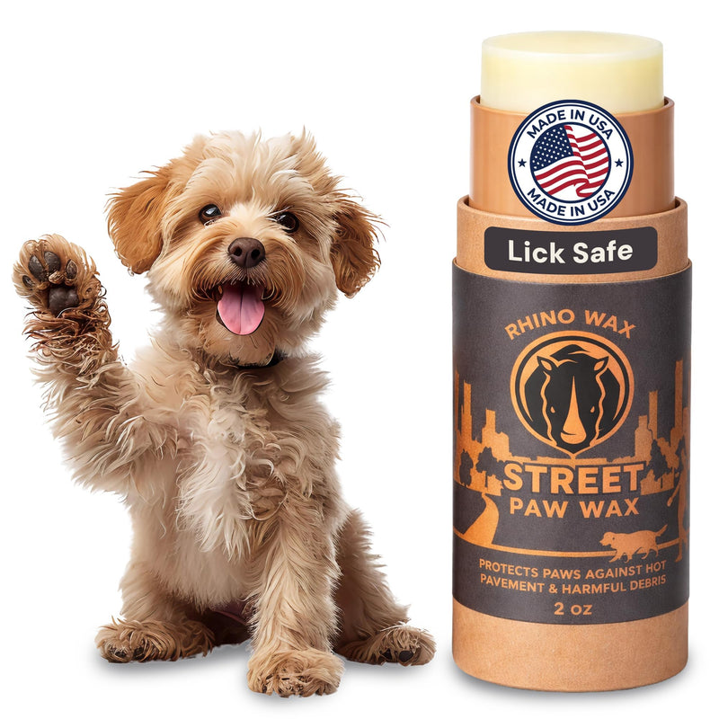 Rhino Wax - Dog Paw Protector for Hot Pavement - Use Street Wax Before Taking Dogs on Asphalt - Balm Protects from Warm Surfaces Rocks Road Debris - Great for Dogs who Hate Dog Shoes for Hot Pavement