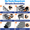 AKC 4-Step Pet Stairs for Small Dogs & Cats, 16 in High, Removable Cover