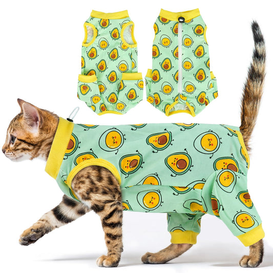 ADNIKIA Cat Recovery Suit with Hind Legs, Breathable Onesie After Surgery Female for Abdominal Wounds or Skin Diseases, Anti-Licking Full Body Pet Surgical Pajamas, E-Collar Alternative Wear