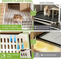 GUTINNEEN Guinea Pig Cages with Anti Chewing Sturdy Plastic Floor and Cool Zinc Plate, Indoor Rabbit Hutch with Hideout 