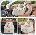GL GLENSLAVE Dog Car Seat for Small/Medium Dogs, Dog Booster Car Seats with Thick Cushion for Dogs Under 35lbs, Detachable Washable Pet Carseat with Storage Pockets, 2 Safety Belts(Beige)