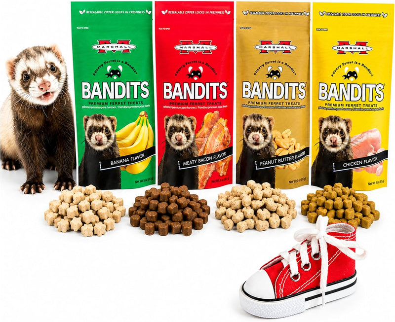 Marshall Pet Products Bandits Ferret Treats Variety Pack –3 oz Bags (4)