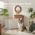 VIE DE AMAN Dog Crate Topper Wood with Tassel Curtain for 42 inch Crate