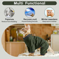 PUMYPOREITY Sticky Hair Cat Clothes, Prevent Hair Loss Cat Pajamas, Soft Cat Sweaters for Cats Only, Cat Hair Sticky Onesie, Cat Recovery Suit After Surgery, Green, L