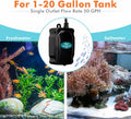 hygger Mini Aquarium Air Pump Kit Small Fish Tank Air Pump 1W for 2-20 Gallon Fish Bowl with Air Tube Air Bubbler Stone 