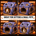 Tailtastic Halloween Cat Cardboard House with Pads & Catnip for Indoor Cats