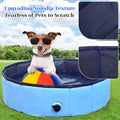Eooqi Foldable Dog Pool, Portable Pet Bath Tub and Kiddie Swimming Pool, Collapsible Bathtub for Puppies, Small, Medium and Large Dogs, Cats and Kids, 32 x 8 in, Blue