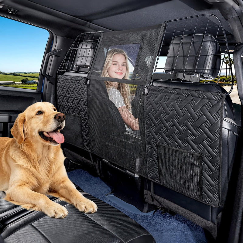 MAXFUT Dog Car Barrier,Full Around Pet Divider Net for Full Size Truck