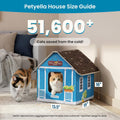 Deluxe Heated Cat House for Winter - Weatherproof, Insulated, Easy Assembly, Cat Heating Pad, Dual Escape Doors, Outdoor & Indoor Cat House - Blue Tiles Pethouse