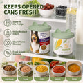 OHMO 2 Pack Dog Food Can Lids, (3, 12, 14oz etc.) Universal Size BPA Free Silicone Covers for Cat and Pet Food, Light Green