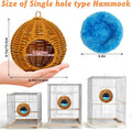 BNOSDM Rattan Bird Nest Parrot Nesting House Parakeet Nesting Soft Lovebird Warm Bed Sleeping for Parrots Bird Cage Accessories for Cockatiels Budgerigars Finches Canaries (Single-Hole Style)