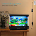 Fake Fish Tank with Moving Fish, Decorative Aquarium Lamp (Auto 2/4/12H Shutdown Timer), Artificial Tropical Marine Tank