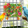 Bird Toys Parakeet Toys,Large-Sized Parrot Foraging & Shredding Cage Hanging Toys with Seagrass Mat for Budgies,Cockatie