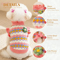 BAEJMJK Cute Flower Small Dog Sweater Soft Girl Dog Clothes Turtleneck Warm Pet Puppy Knitted Pullover Princess Dogs Cat