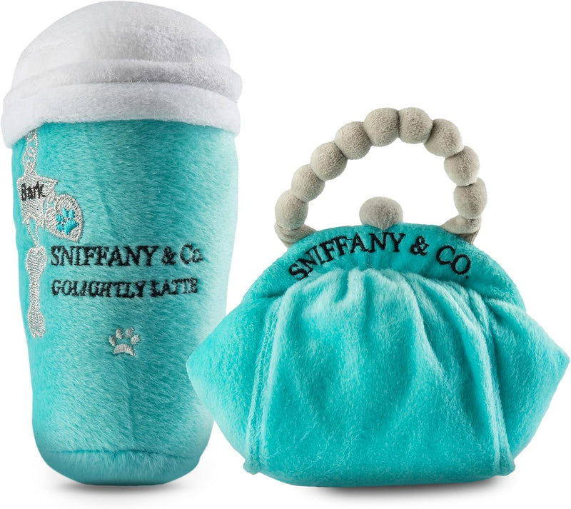 Dog Diggin Designs Sniffany Collection – Set of 2 Unique, Squeaky, Parody Plush Toys that Includes a Sniffany Purse and 