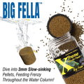 Xtreme Big Fella 3mm Pellets - Large Cichlid & Community Fish Food (20oz)