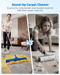 Carpet Rake for Pet Hair Removal - 54''Adjustable Long Handle Carpet Rake, 3 in 1 Reusable Silicone Carpet Broom with 2 Lint Scrapers, Pet Hair Remover Broom for Rugs, Mats, Couch, Car Interiors