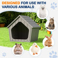 Bifanuo Dog House Outdoor Indoor for Small Dogs - Plastic Pet Shelter, Easy-Assemble & Weather-Resistant for Living Room, Balcony (Grey, 18" L x 22.4" W x 22.2" H)