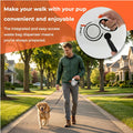 TailyWags 16ft Retractable Dog Leash for Medium Dogs up to 66 lbs, with Waste Bag Dispenser, 5m Heavy Duty Nylon Tape, 360° Tangle-Free, One-Handed Brake & Lock, Anti-Slip ABS Handle (16FT-White)
