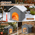Insulated Outdoor Cat House Weatherproof Winter, Grey