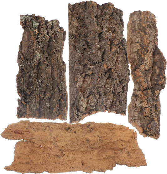 IMIKEYA 4Pcs Reptile Tree Bark Reptile Hides: Natural Wood Cork Bark Gecko Hide Small Climbing Barks Terrarium Decor Liz