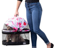 Pet Gear No-Zip View 360 Pet Safety Carrier & Car Seat for Small Dogs & Cats Push Button Entry, View 360 20-inch, Blossom