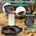 9oz Reptile Water Bottle, Turtle Food and Water Bowl Automatic Feeders Waterer Tortoise Dispenser Bottle Feeding Dish fo