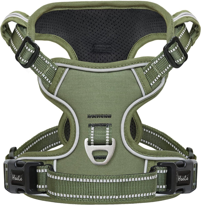HEELE Dog Harness, Dog Harness for Small Medium Large Dogs No Pull Adjustable Padded Reflective Harness with Handle for 
