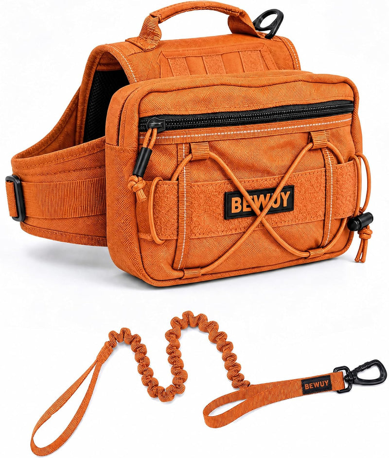 Tactical Dog Backpack for Medium Large Dogs, Reflective Pack Harness with Storage, Poop Bag Pocket, Includes Free Anti-P