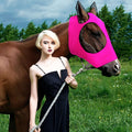 Frienda 4 Pcs Horse Fly Mask with Ear, Medium, Purple, Blue, Pink, Black