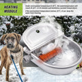 MINYULUA Heated Automatic Water Bowl Stainless Steel for Dogs Horse