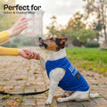 Parisian Pet Dog Shirt – 100% Cotton Shirts for Large Dogs – Blue Sleeveless Pet Clothes – Lightweight and Breathable Dog Apparel – Boy Big Brother Dogs Clothes - Stretchy Pet T Shirts