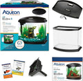 Aqueon LED MiniBow Small Aquarium Fish Tank Kit with SmartClean Technology, Small Fish Tank, Black, 5 Gallon