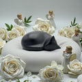 Comemori Sleeping cat Funeral urn, Black
